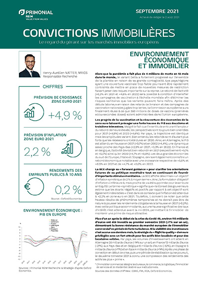 Convictions immobilières Europe Août 2021