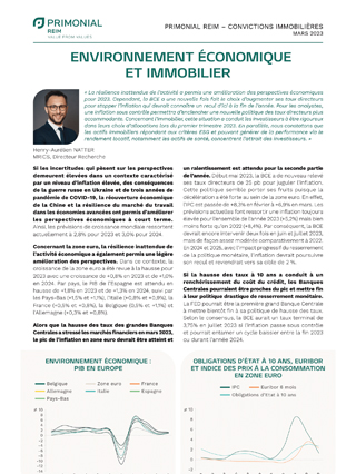 Convictions immobilières Europe Mai 2023