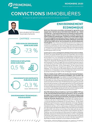 Couverture Note Marché immobilier europe bureaux commerce résidentiel santé hôtel 