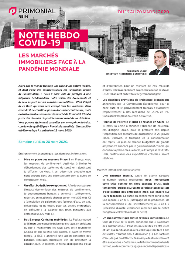 note hebdomadaire covid-19 immobilier recherche